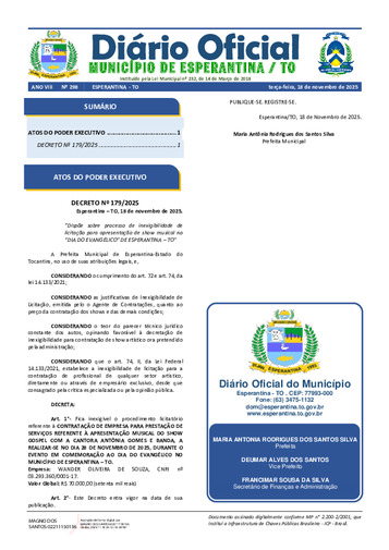 Diário Oficial - Edição 298