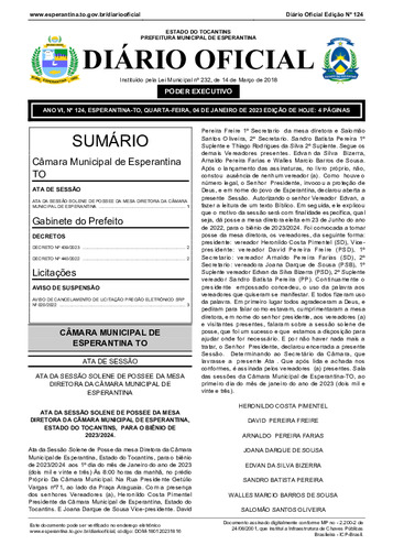 Diário Oficial - Edição 124