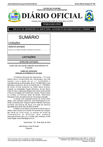 Diário Oficial - Edição 145