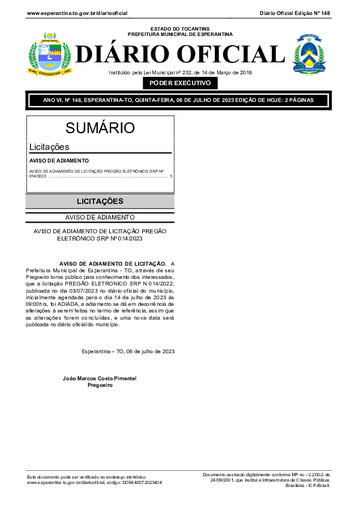 Diário Oficial - Edição 148