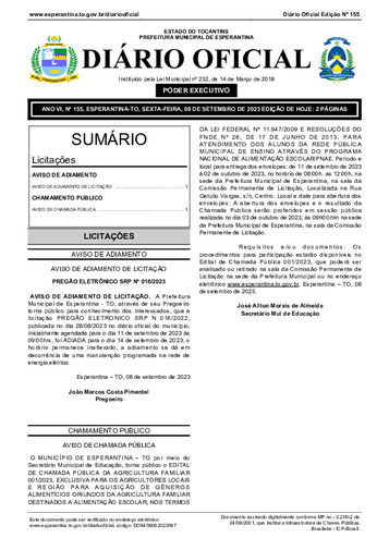 Diário Oficial - Edição 155