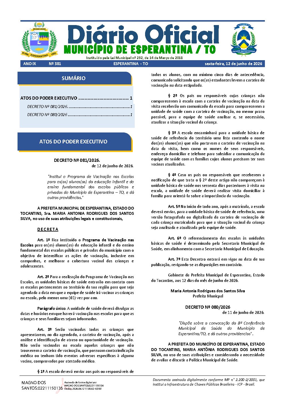 Diário Oficial - Edição 381