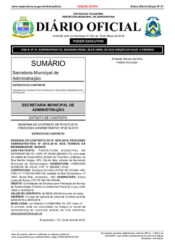 Diário Oficial - Edição 21