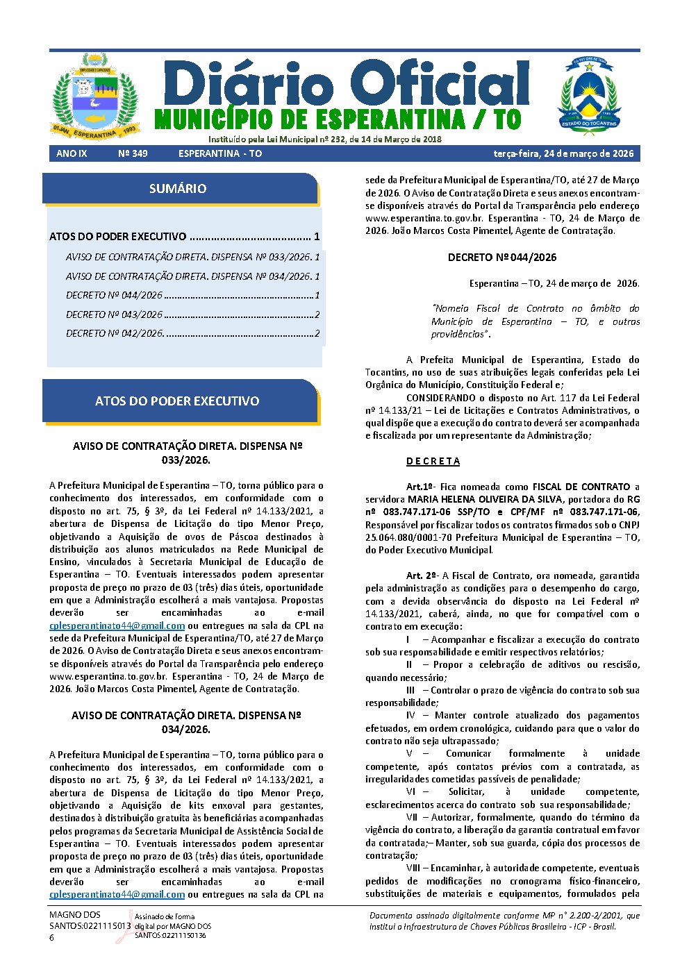 Diário Oficial - Edição 349