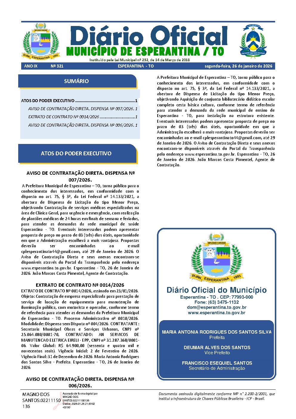Diário Oficial - Edição 321