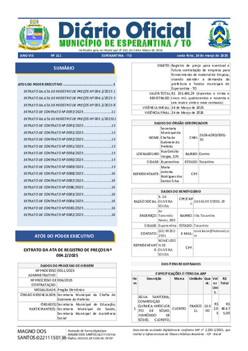 Diário Oficial - Edição 211
