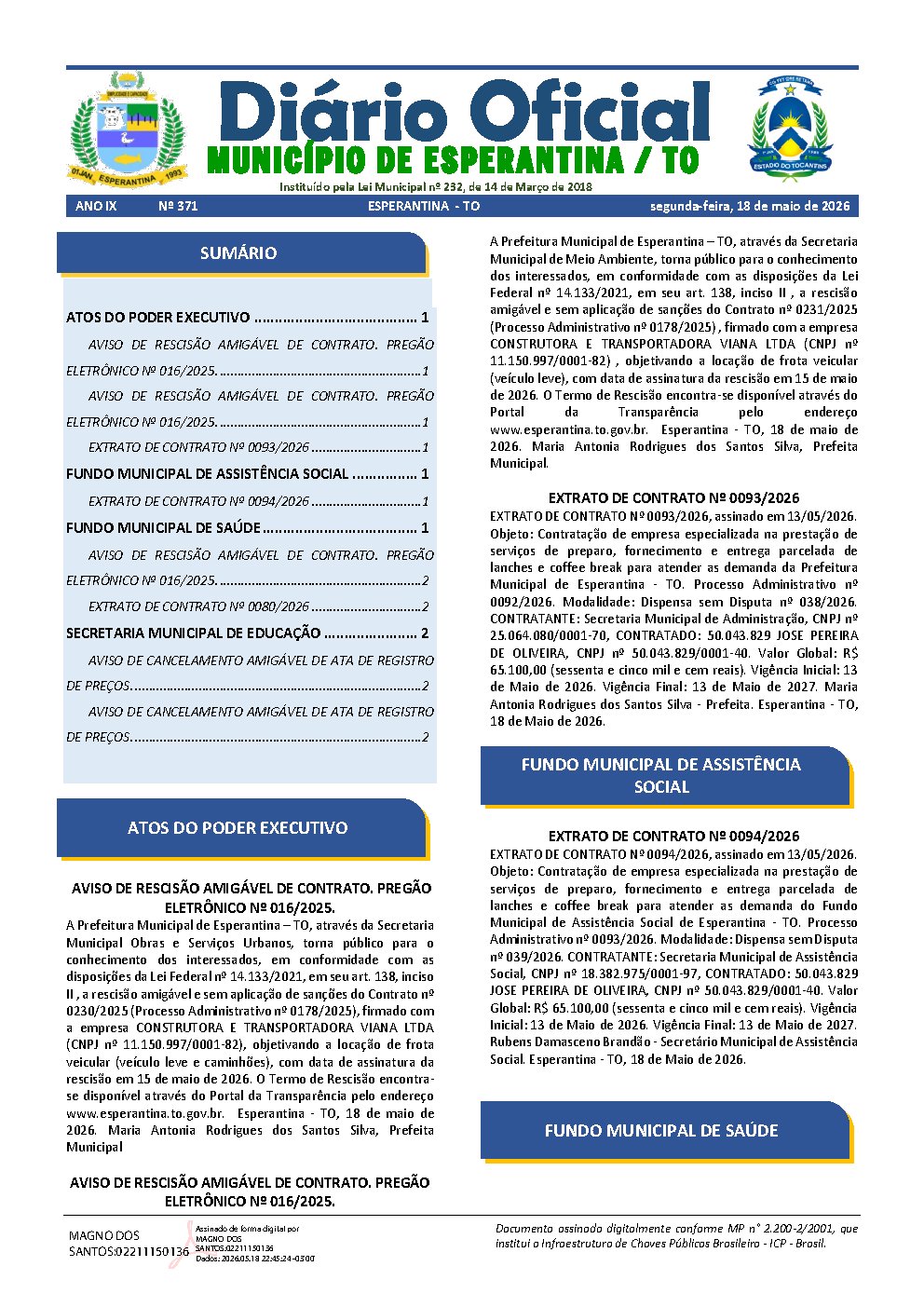 Diário Oficial - Edição 371