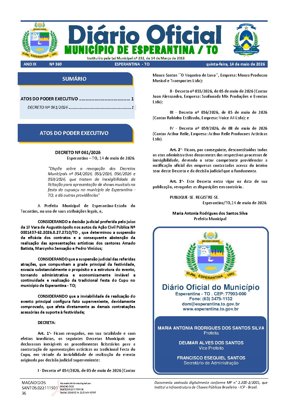 Diário Oficial - Edição 369