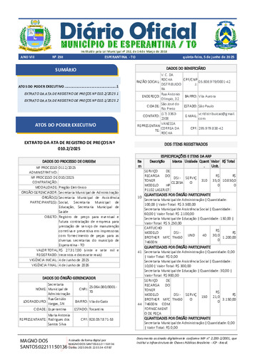 Diário Oficial - Edição 238