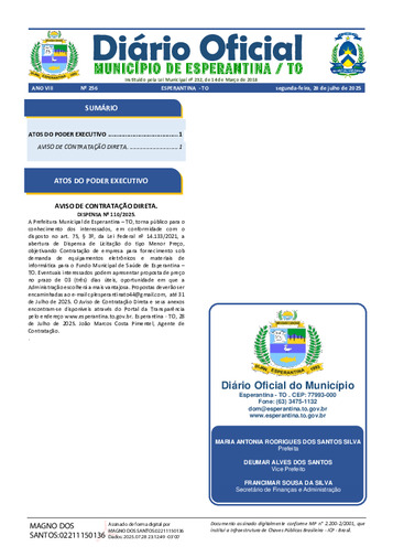 Diário Oficial - Edição 256