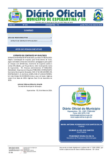 Diário Oficial - Edição 226