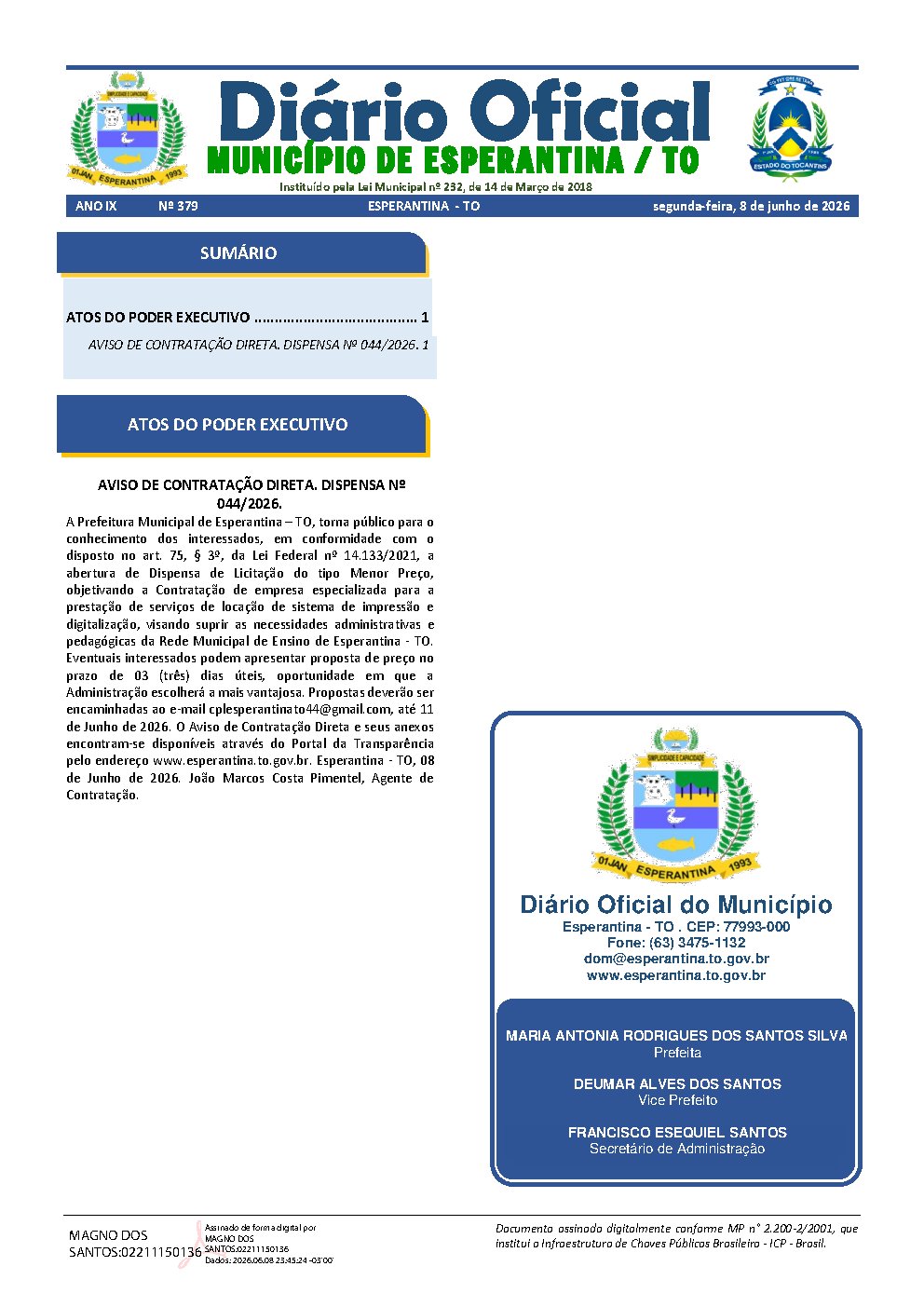 Diário Oficial - Edição 379