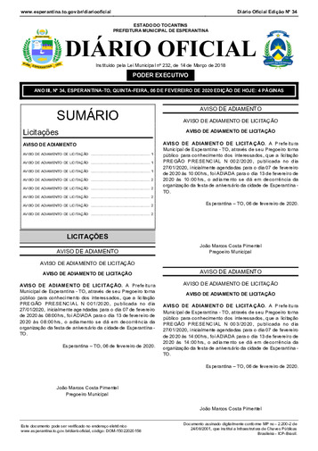 Diário Oficial - Edição 34