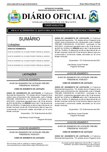 Diário Oficial - Edição 48