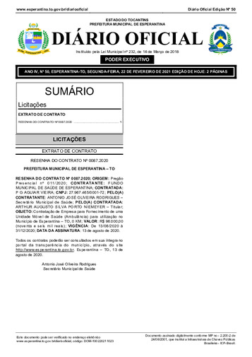 Diário Oficial - Edição 50