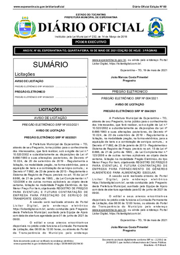 Diário Oficial - Edição 60